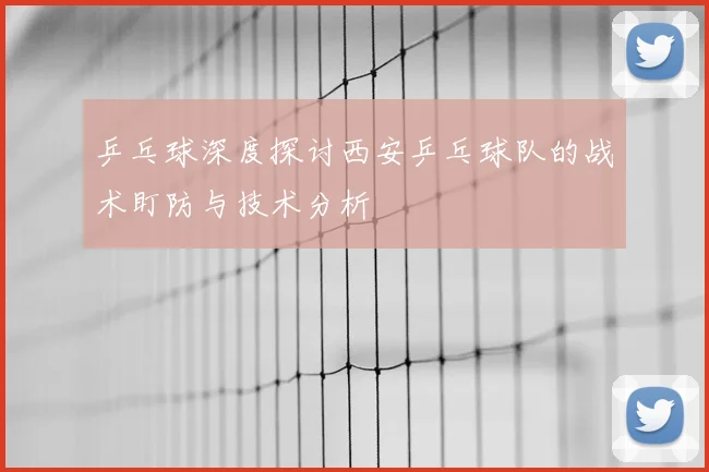 乒乓球深度探讨西安乒乓球队的战术盯防与技术分析